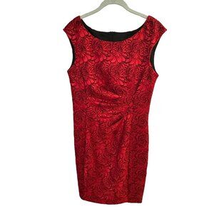 connected apparel Sleeveless Red Cocktail Dress Size 10 EUC